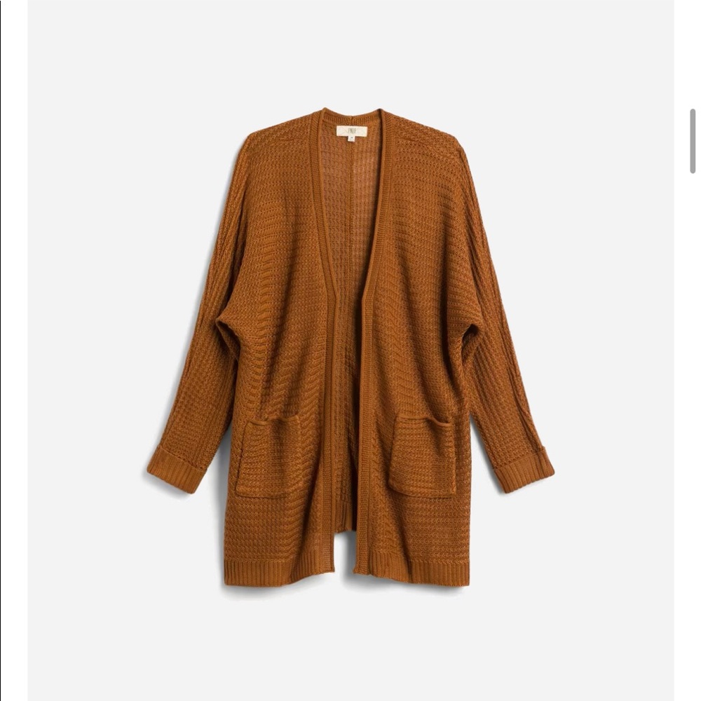 Pinque 2 pocket textured cardigan sweater
